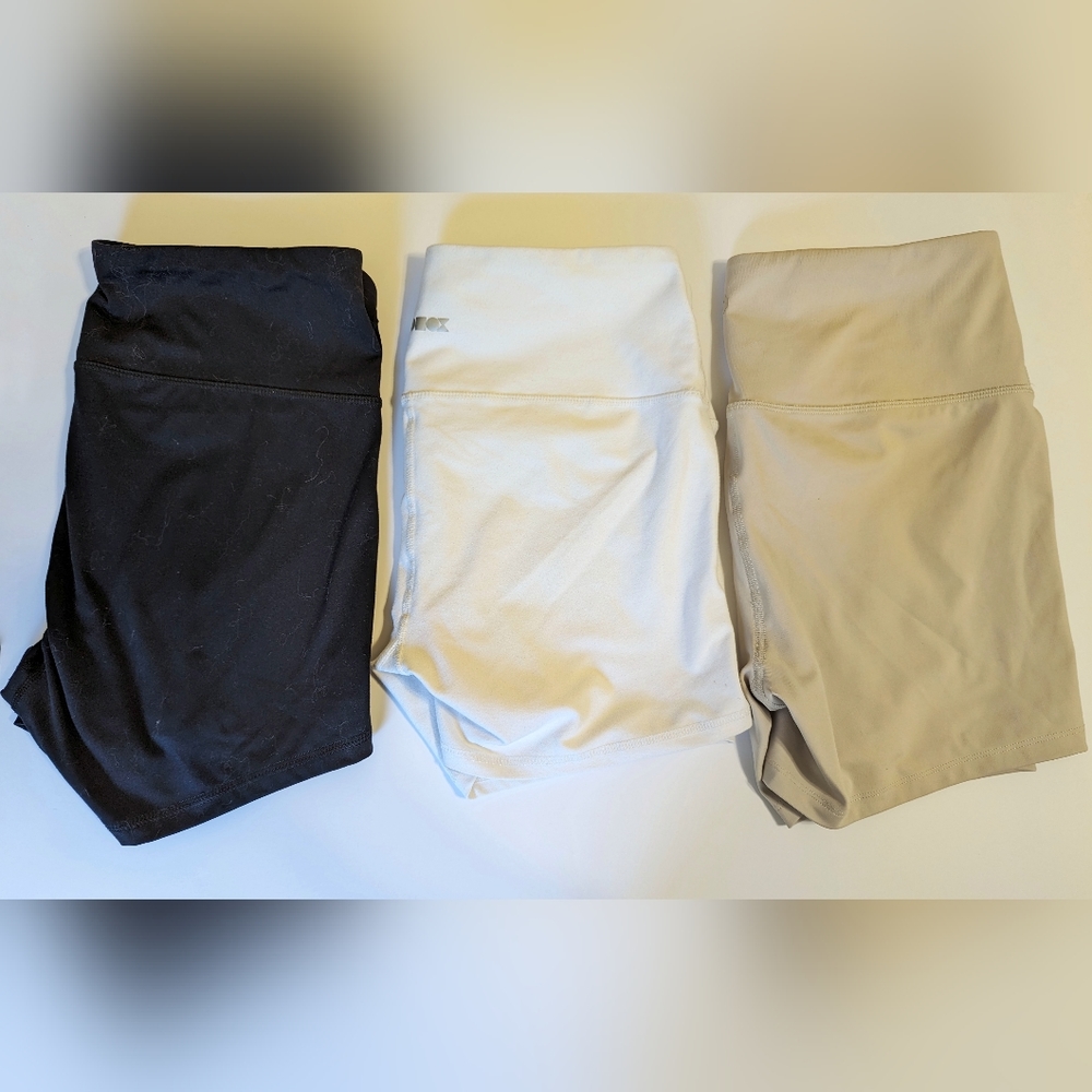 Bundle 3pc Basic Bike Shorts Target & Amazon Brands large black, white, & tan
